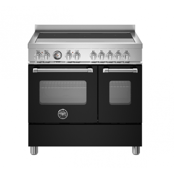 BERTAZZONI MAS95I2ENET Κουζίνα Ηλεκτρική με 2 Φούρνους και Επαγωγικές Εστίες 90cm Μαύρο